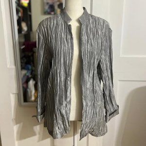 Chico's Clearly Crinkle Joria Jacket in Silver - Size 2/M
